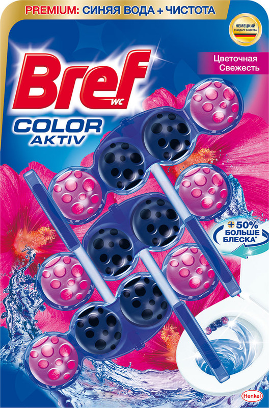 Блок для унітазу BREF квіткова свіжість, 3х50г